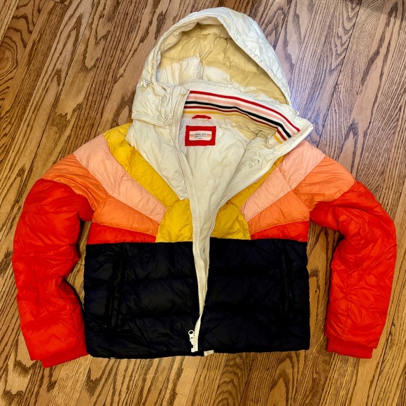 Marine Layer EUC Archive Apres Sunset Puffer - Medium / Navy Sun coat jacket - Picture 10 of 16